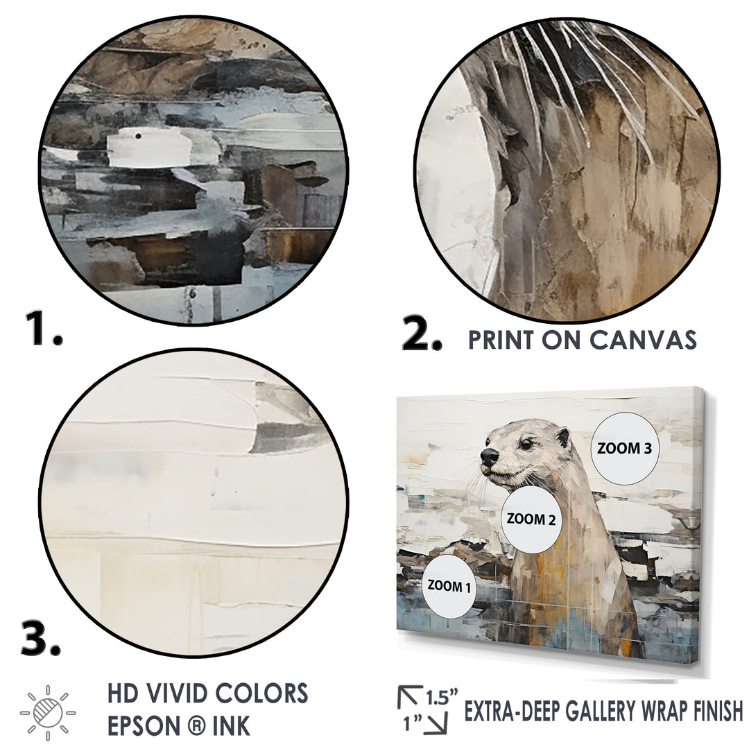 Otter Playfulness Magic - Otter Large Canvas Wall Art