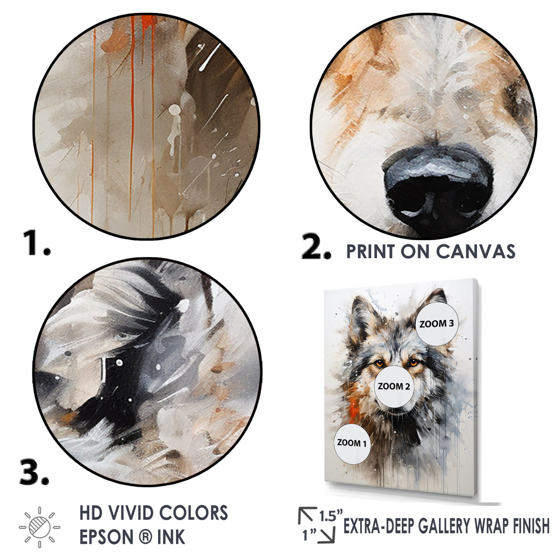 Curious Wolf Portrait - Wolf Living Room Wall Art