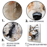 Curious Wolf Portrait - Wolf Living Room Wall Art