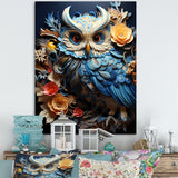Mysterious Owl Blooms - Owl Bedroom Wall Art