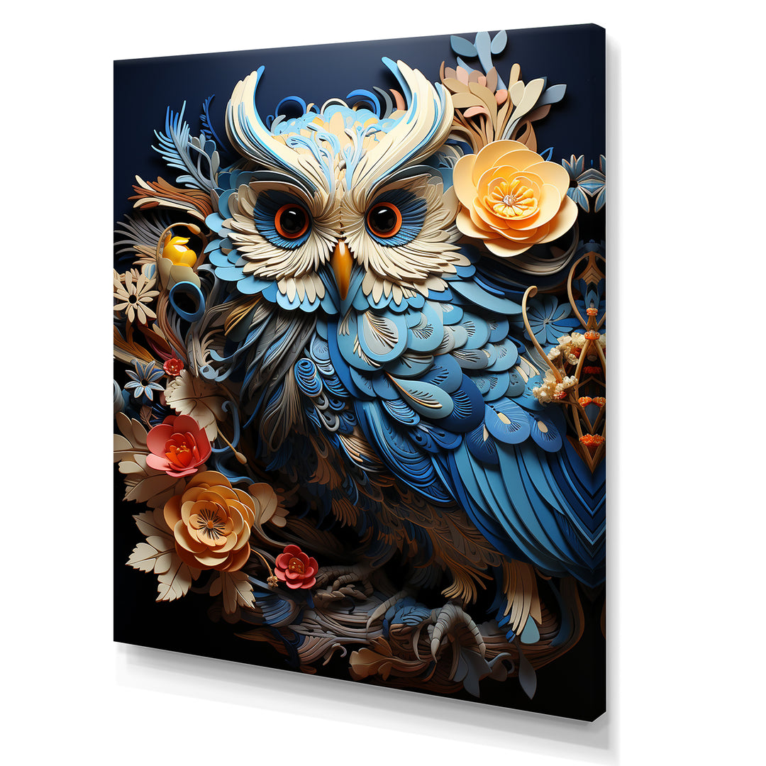 Mysterious Owl Blooms - Owl Bedroom Wall Art