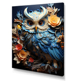 Mysterious Owl Blooms - Owl Bedroom Wall Art