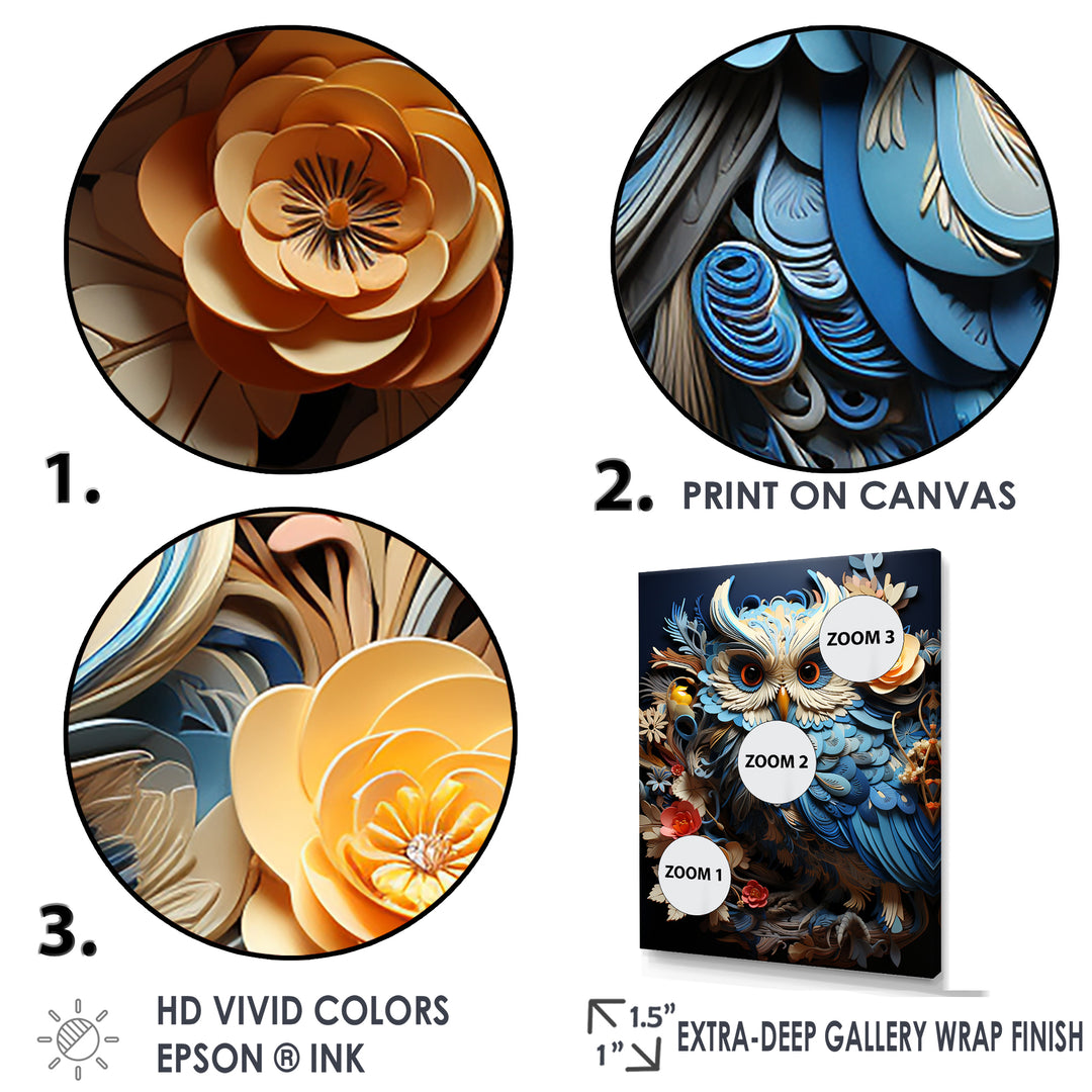 Mysterious Owl Blooms - Owl Bedroom Wall Art