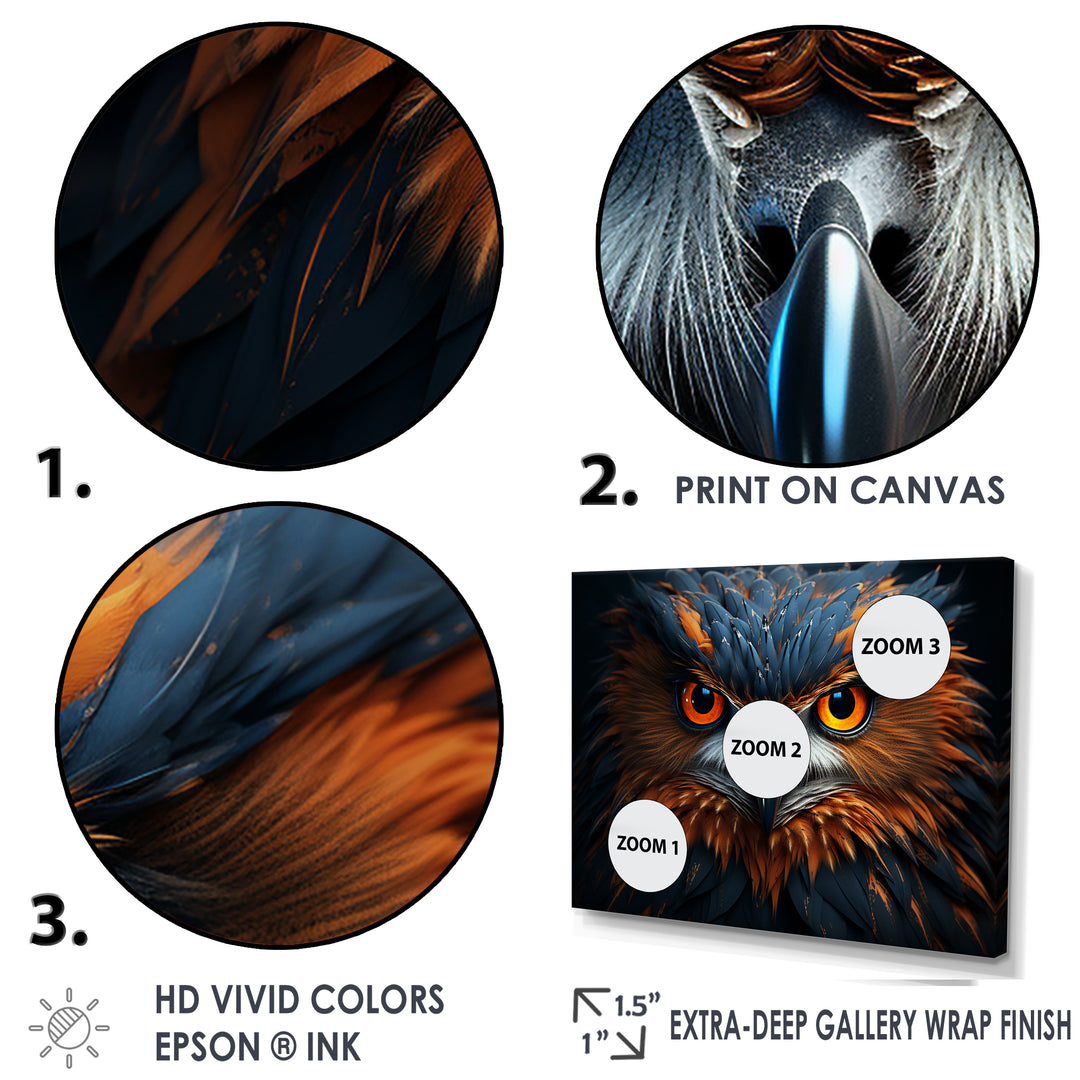 Owls Wisdom Portrait - Owl Canvas Wall Art