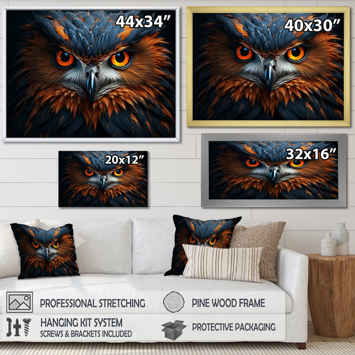 Owls Wisdom Portrait - Owl Canvas Wall Art