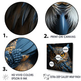 Blue And Yellow Majestic Owl Contemporary Stare - Blue Owl Wall Art