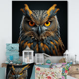 Owl Expressionist Gaze - Owl Living Room Wall Art