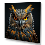 Owl Expressionist Gaze - Owl Living Room Wall Art