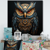 Teal And Gold Baroque Golden Guardian Owl - Owl Wall Decor