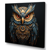 Teal And Gold Baroque Golden Guardian Owl - Owl Wall Decor