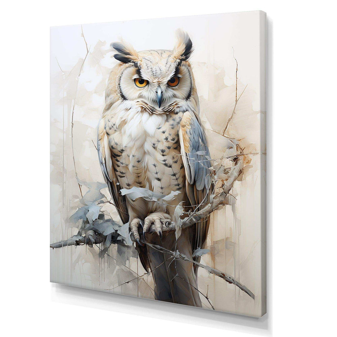 Wise And Watchful Majestic Owl I - Animals Canvas Wall Art