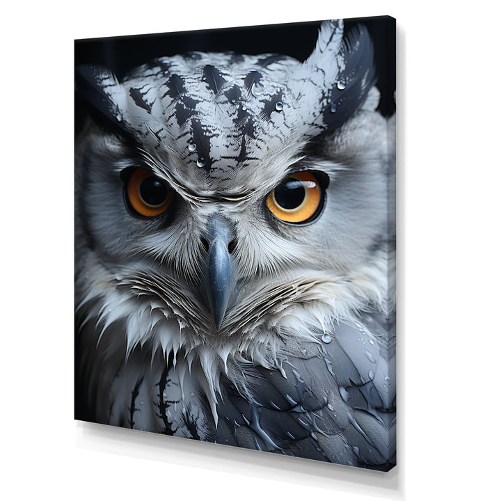 Monochrome Gaze Enlightenment - Yellow Owl Wall Art