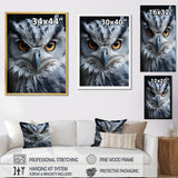 Monochrome Gaze Enlightenment - Yellow Owl Wall Art