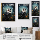 Noir Watcher Owl At Twilight - Black Owl Wall Art