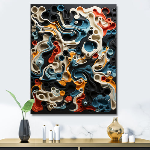 Owls Line Realms - Owl Large Canvas Wall Art
