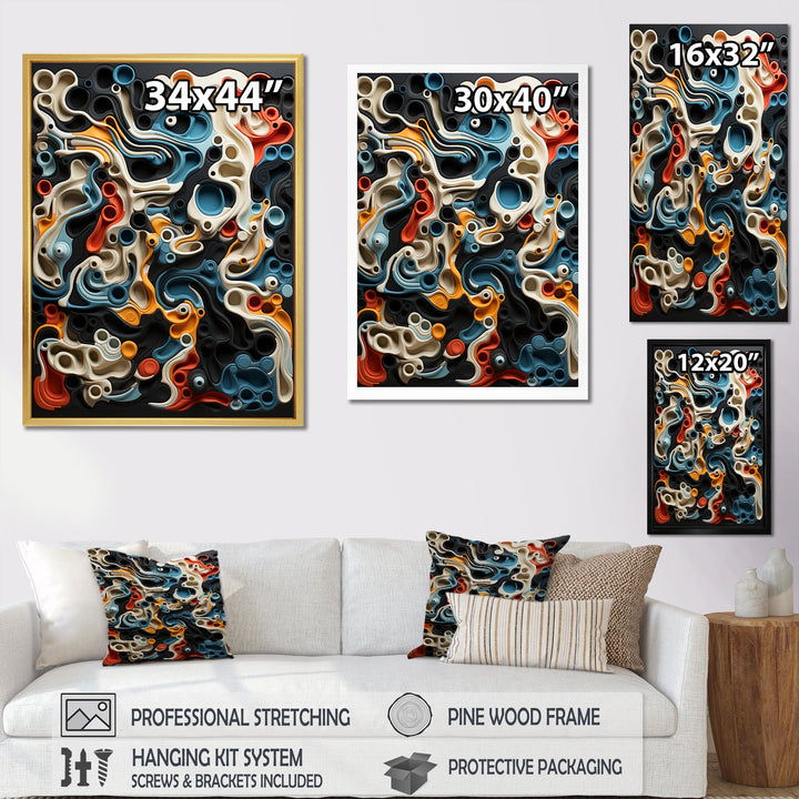 Owls Line Realms - Owl Large Canvas Wall Art