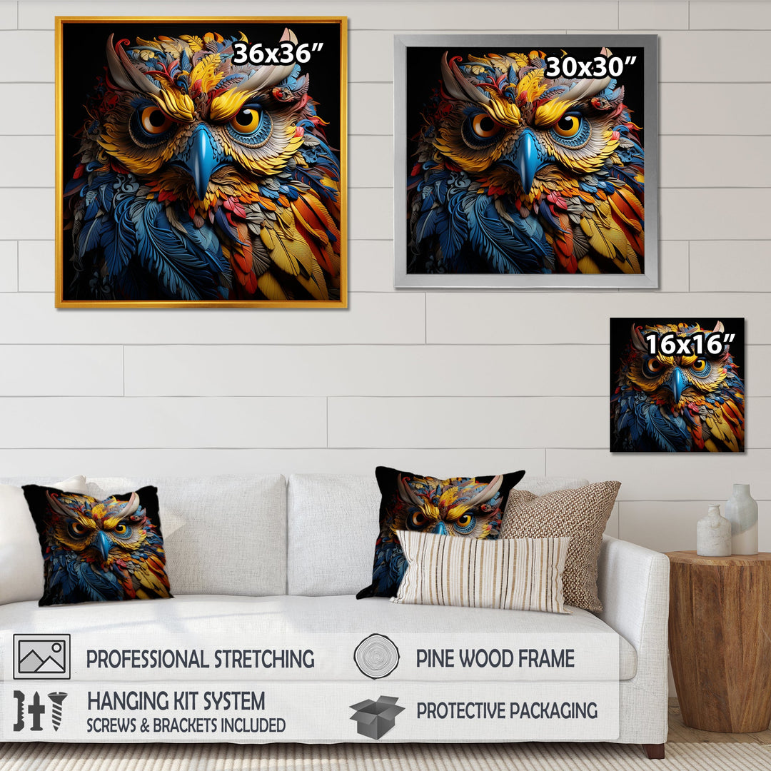 Pop Art Owl Eyes In The Shadows - Owl Bedroom Wall Art