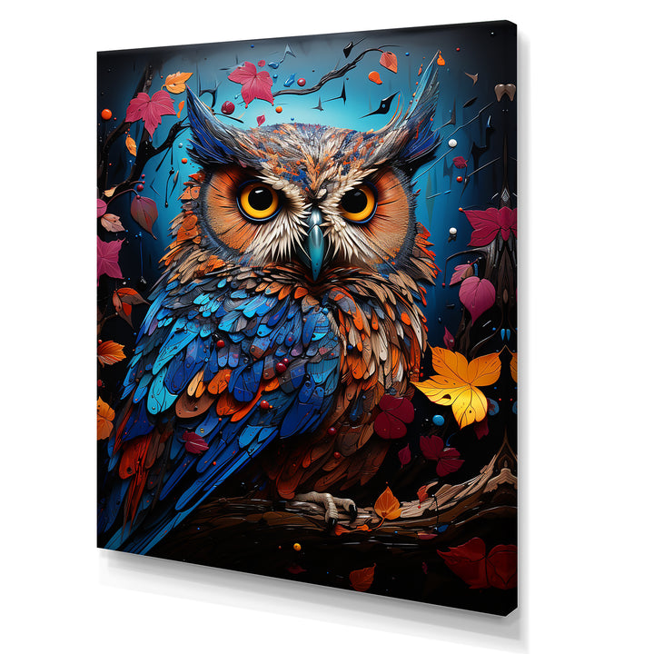 Pop Art Owl Wisdom Twilight - Owl Canvas Wall Art