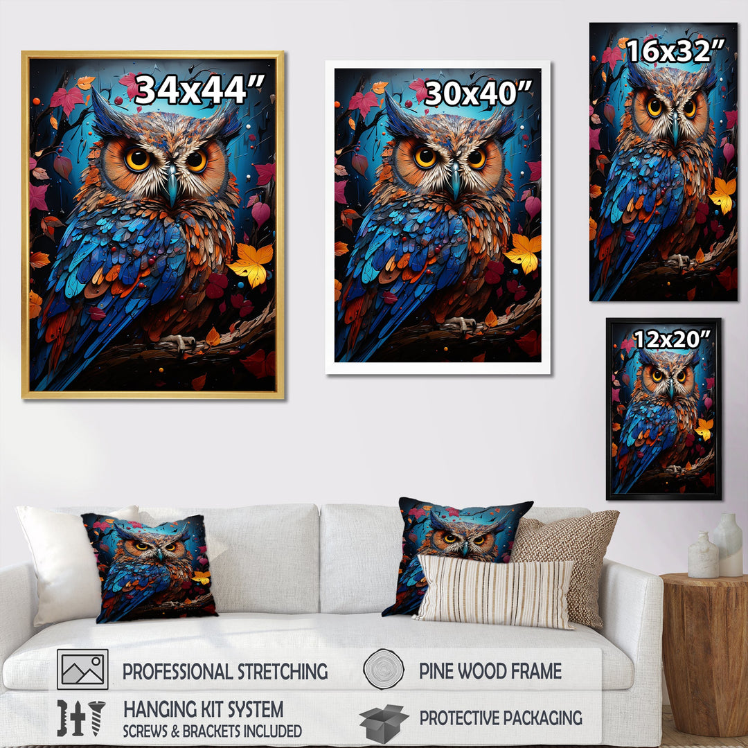 Pop Art Owl Wisdom Twilight - Owl Canvas Wall Art