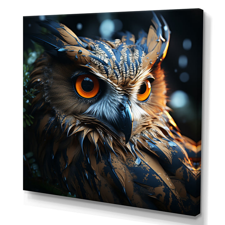Surrealism Owl Night S Wisdom Keepers - Yellow Owl Wall Art