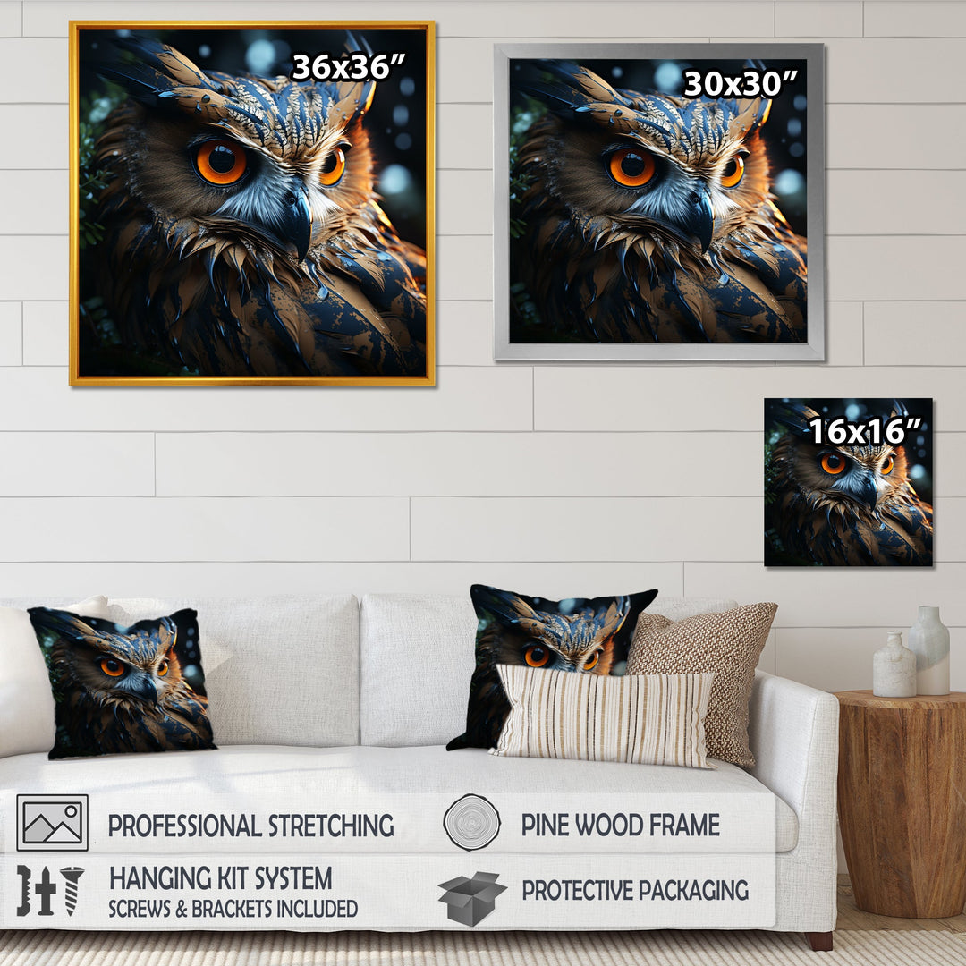 Surrealism Owl Night S Wisdom Keepers - Yellow Owl Wall Art