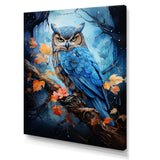Blue Owls Moonlight Realm - Owl Framed Canvas Art