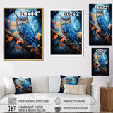 Blue Owls Moonlight Realm - Owl Framed Canvas Art