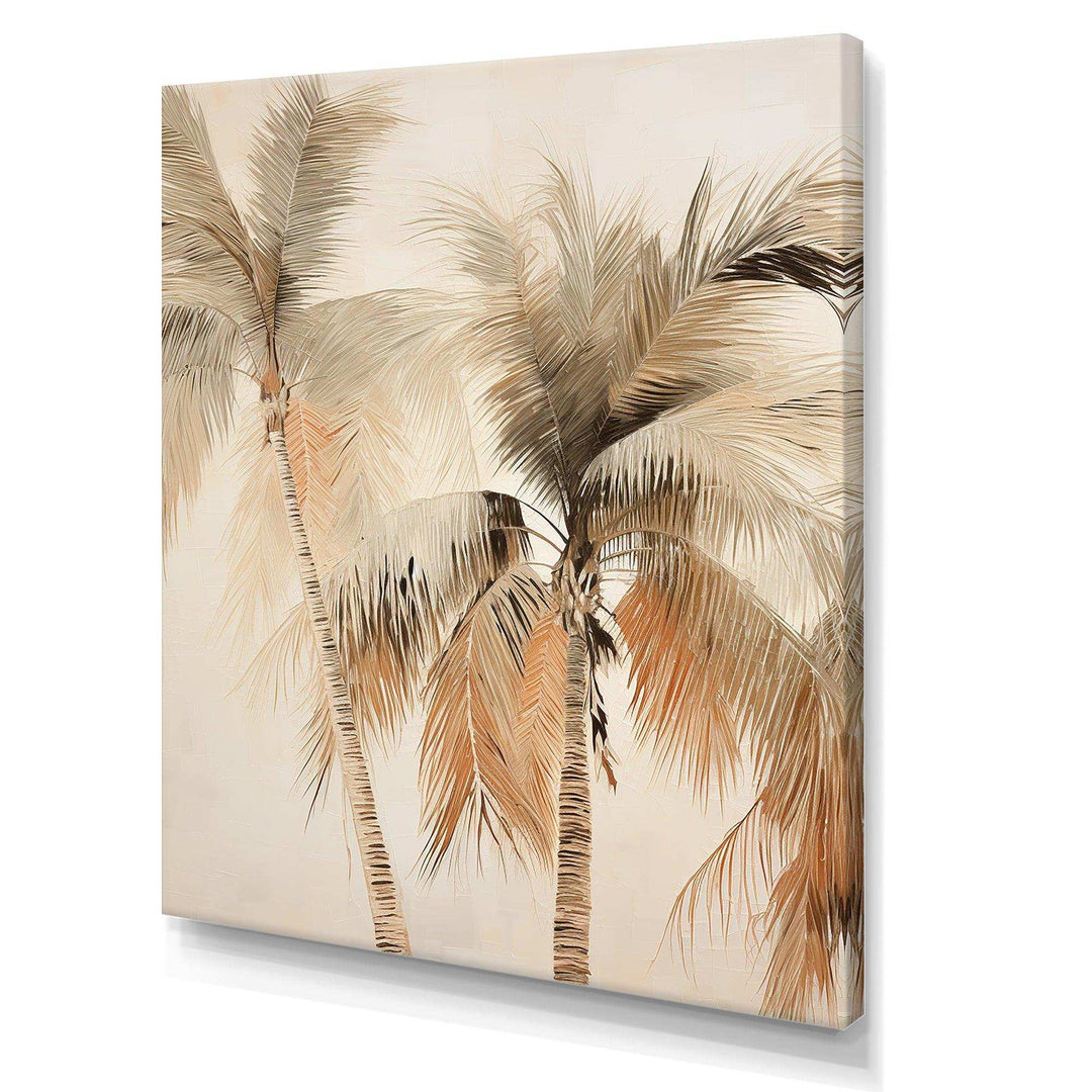 Minimalism Vintage Tropical Tranquility Palm Trees II - Floral Canvas Wall Art