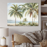 Palms Palm Trees On The Beach V - Floral Canvas Wall Art