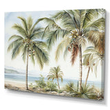 Palms Palm Trees On The Beach V - Floral Canvas Wall Art