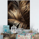 Sepia Serenity Palm Leaves I - Floral Canvas Wall Art