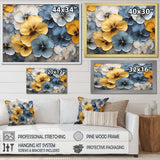 Elegant Yellow And Blue Pansy Petals - Floral Canvas Wall Art