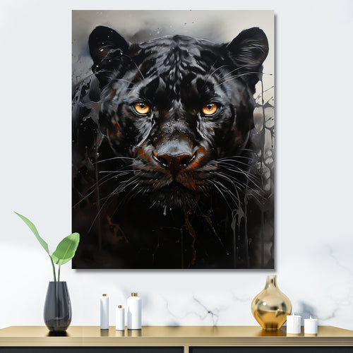 Sleek Panther Stalk - Panther Canvas Wall Art