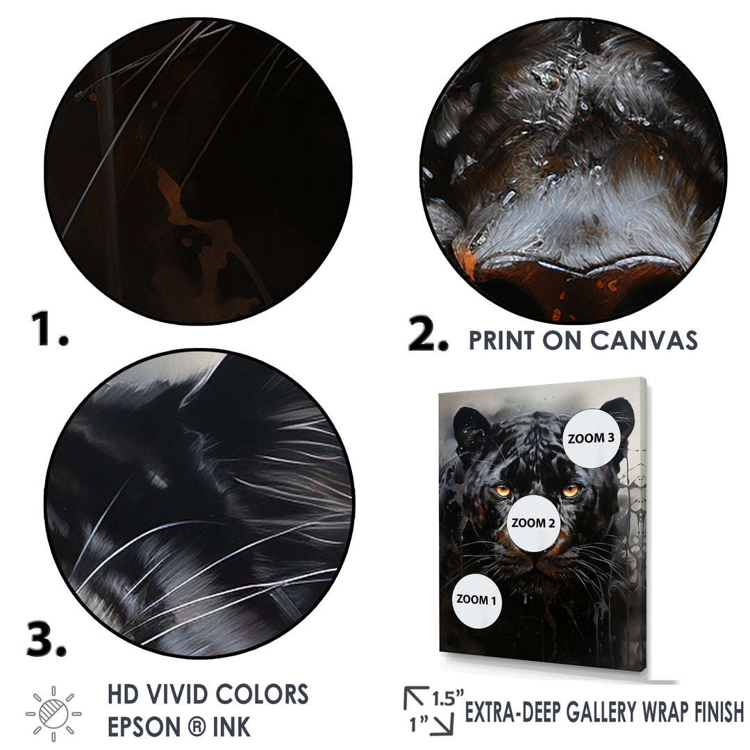 Sleek Panther Stalk - Panther Canvas Wall Art