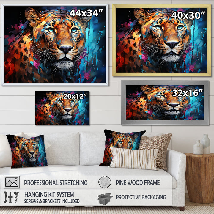 Pop Art Wild Elegance Tiger Harmony - Blue Tiger Wall Art