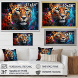Pop Art Wild Elegance Tiger Harmony - Blue Tiger Wall Art