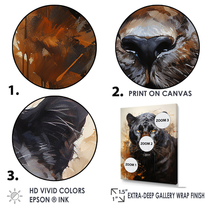 Classic Panther Graceful Night Hunter Portrait - Panther Canvas Wall Art