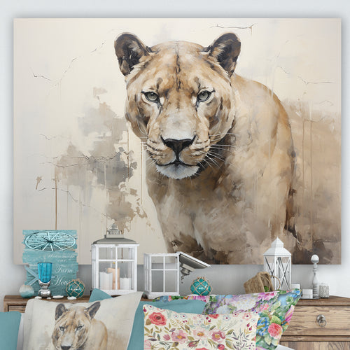Minimalism Panther Wild Elegance - Panther Framed Canvas Art