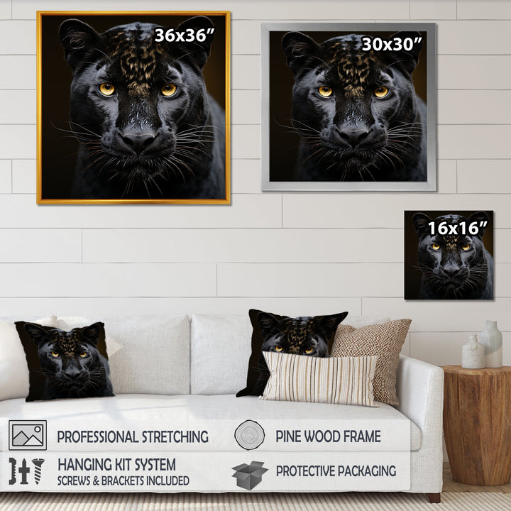 Monochrome Panther Vigil - Panther Bedroom Wall Art