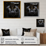 Monochrome Panther Vigil - Panther Bedroom Wall Art