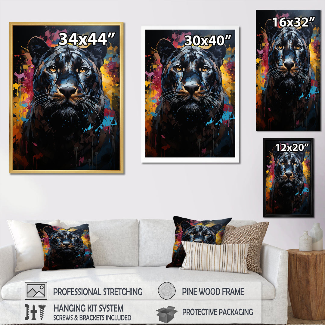 Pop Art Portrait Of A Panther - Panther Wall Art Prints