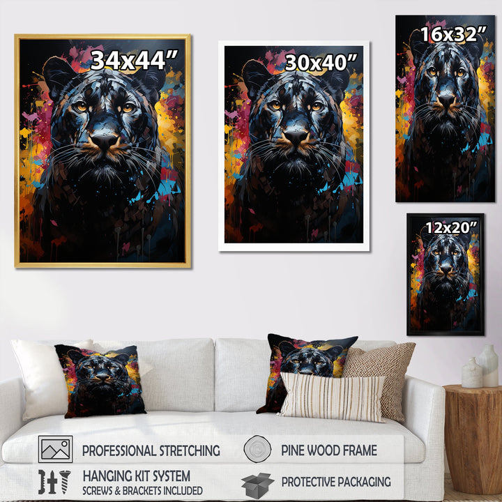 Pop Art Portrait Of A Panther - Panther Wall Art Prints