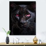 Pink And Black Panther - Panther Framed Canvas Art