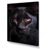 Pink And Black Panther - Panther Framed Canvas Art