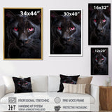 Pink And Black Panther - Panther Framed Canvas Art
