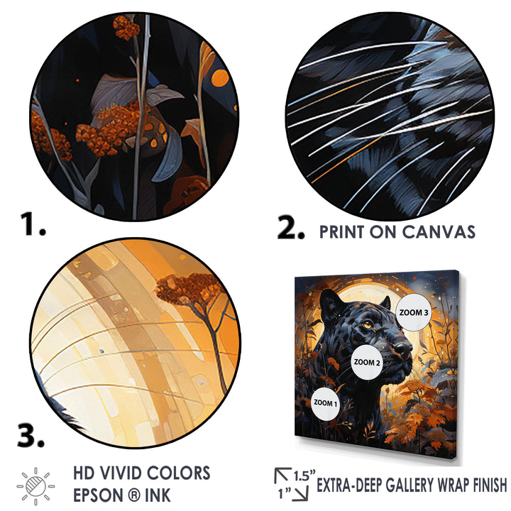 Moonlight Majestic Black Panther - Panther Bedroom Wall Art