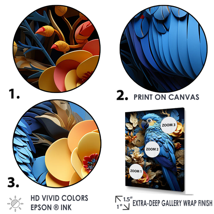 Blue Parrot Paradise - Blue Parrot Wall Art