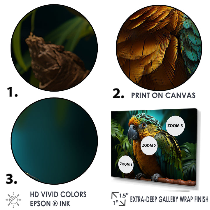 Parrots Emerald Magical Melodies - Parrot Wall Art Prints
