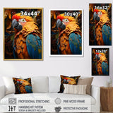 Yellow Parrots Golden Conversations - Parrot Bedroom Wall Art