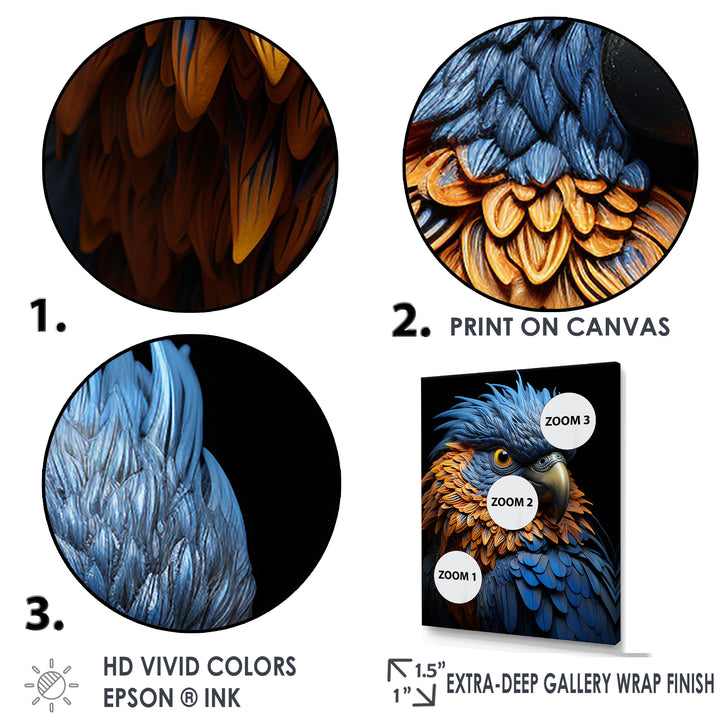 Blue And Yellow Mystical Plumage Tropical Rhapsody - Parrot Home Decor Art